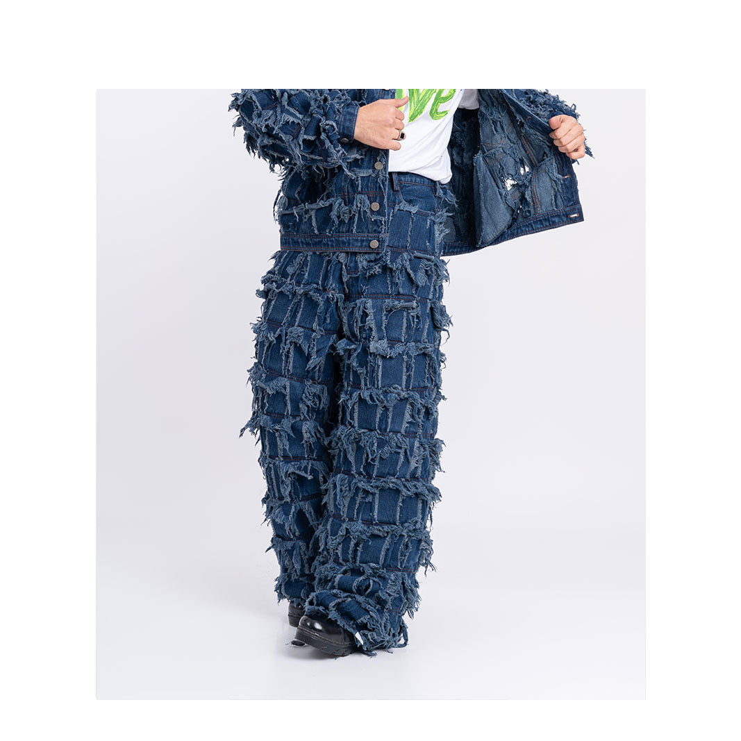 Handcrafted 1000 Panel Distressed Jeans (Indigo) – HUEMN