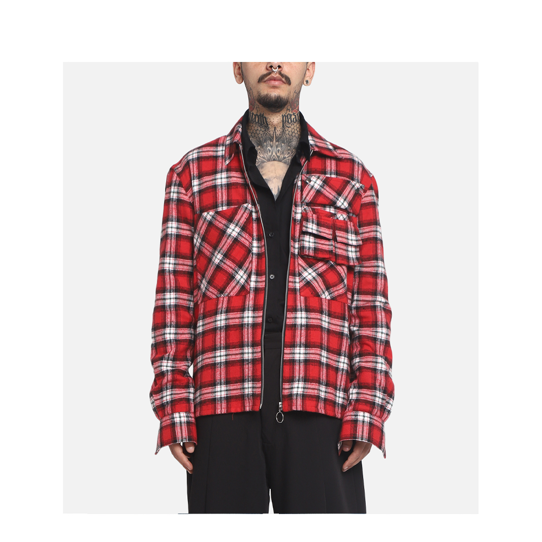 Pocket Detail Over-Shirt Jacket (Plaid) – HUEMN
