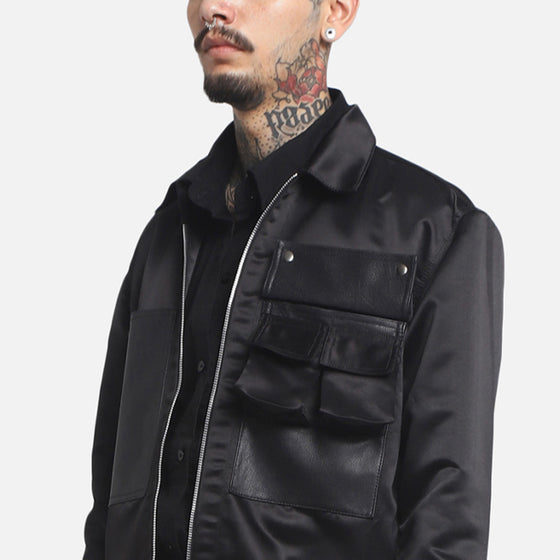 Pocket Detail Over-Shirt Jacket (Black)