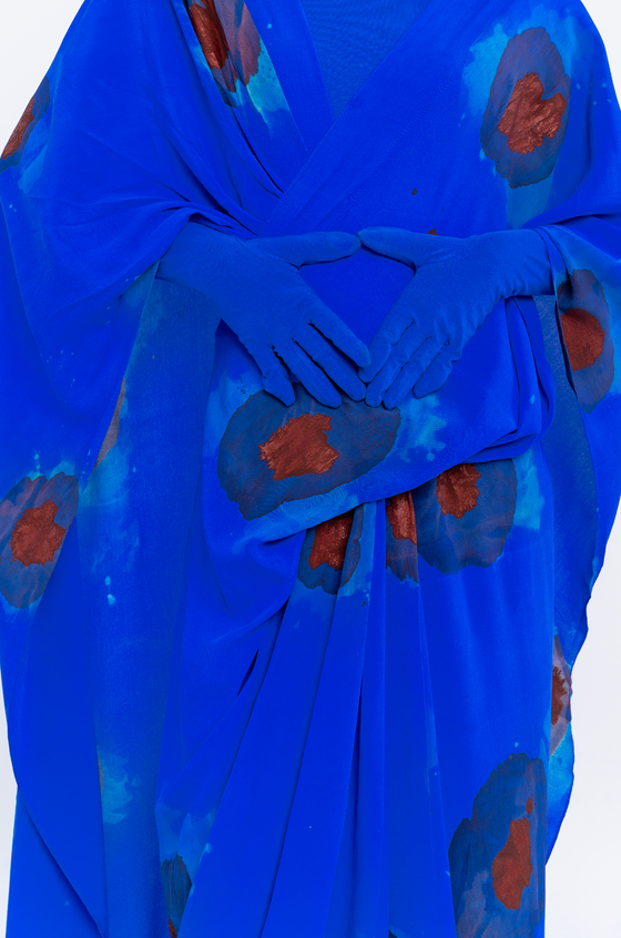 Huemn Blood Washed Hybrid Sari-Pants (Blue)