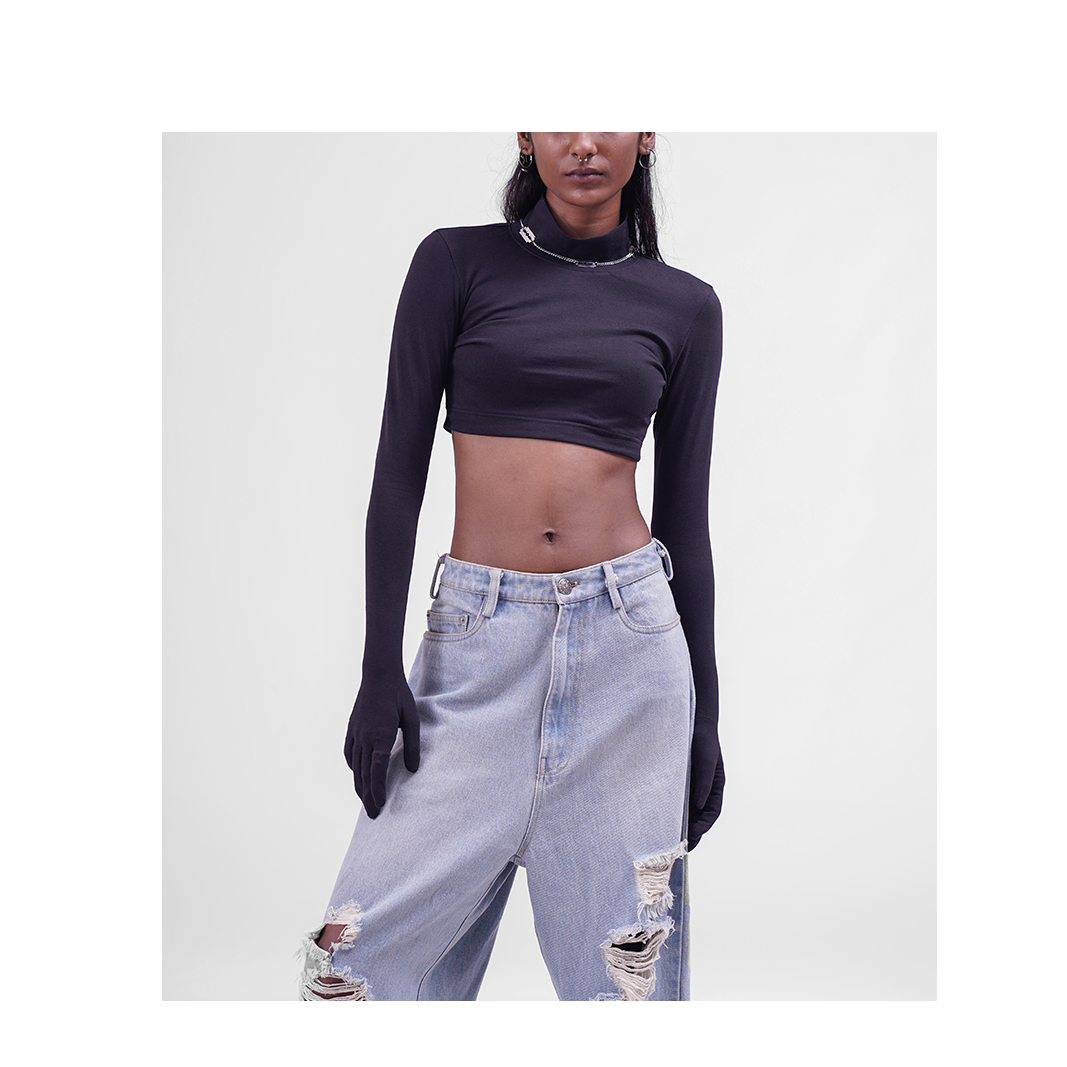 Second Skin Crop Top 2.0 (Black) – HUEMN