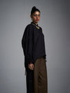 Tie-up oversized shirt - Black