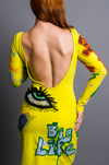 Handcrafted Graffiti Dress (Lemon Yellow)