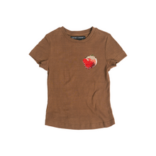  Embroidered Fitted T-shirt (Brown)