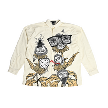  Oversized butter yellow 'faces' shirt