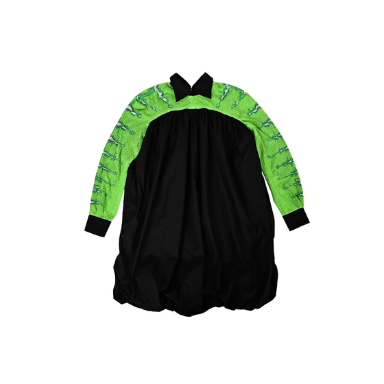 Hand embroidered 'Snake-Skin' poufy dress