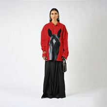  Horse printed cotton shirt - Iconic Red