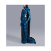 Double pallu sari in madras checks pattern (Blue)