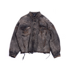 Oversized unisex jacket with hand-painted mud-washed surface (Dusk)