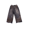 Oversized unisex denim with hand-painted mud-washed surface (Dusk)