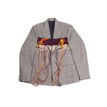  Oversized blazer with twin 'Burning man' embroidery