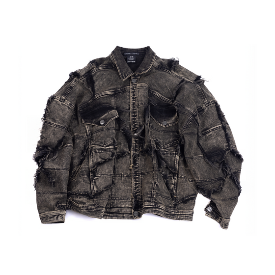 Oversized unisex jacket with 100 patched panels (Dusk)