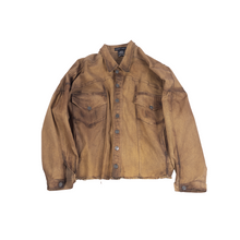  Oversized unisex jacket with hand-painted mud-washed surface (Copper)