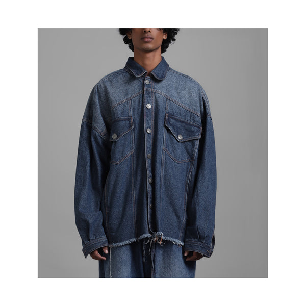 BADWAY Classic Studs DenimJacket Indigo Wave classic overdye denim