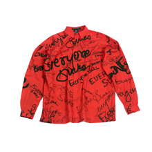  Oversized unisex shirt with 'everyone sucks' all-over print (Red)