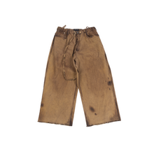  Oversized unisex denim with hand-painted mud-washed surface (Copper)