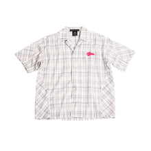  Contrast panelled safari shirt in checkered pattern