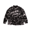 Oversized unisex shirt with 'everyone sucks' all-over print (Black)