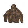 Oversized unisex hoodie in madras checks pattern (Brown)