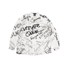  Oversized unisex shirt with 'everyone sucks' all-over print (White)