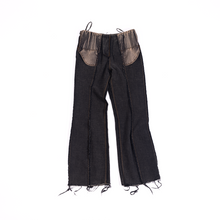  Inside out low-waisted denim  (Black)