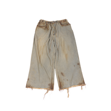  Oversized unisex denim with hand-painted light mud-washed surface (Indigo)