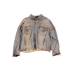 Oversized unisex jacket with hand-painted light mud-washed surface (Indigo)