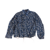 Oversized unisex jacket in jacquard weaved denim(Indigo)