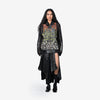 Hand-embroidered snake-skin net mesh jacket