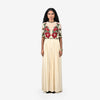 Embroidered Flared Gown (Off-White)