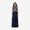 Navy Blue Embroidered Maxi Dress