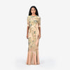Sequinned gown - Peach