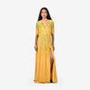 Mustard Full Length green sequins Dress
