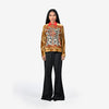 Hand-embroidered snake-skin velvet jacket - Brown