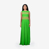 Green Box Pleated Hand Embroidered Maxi Dress