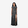 All over black embroidered gown