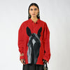 Horse printed cotton shirt - Iconic Red
