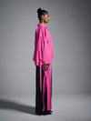 Tie-up oversized shirt - Hot Pink