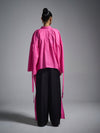 Tie-up oversized shirt - Hot Pink