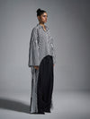 Tie-up oversized shirt - Pinstriped