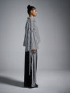 Tie-up oversized shirt - Pinstriped