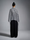 Tie-up oversized shirt - Pinstriped