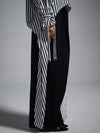 Tie-up oversized shirt - Pinstriped