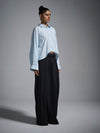 Tie-up oversized shirt - Powder Blue