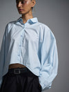 Tie-up oversized shirt - Powder Blue