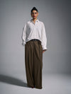 Cropped oversized pencil striped shirt
