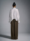 Cropped oversized pencil striped shirt