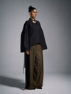 Tie-up oversized shirt - Black