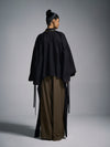 Tie-up oversized shirt - Black