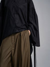 Tie-up oversized shirt - Black